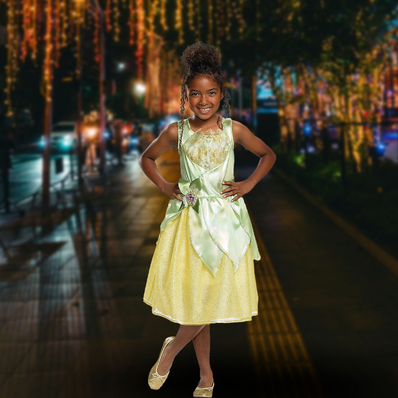 Toddler Girls Tinker Bell Halloween Costume Green Yellow Dress